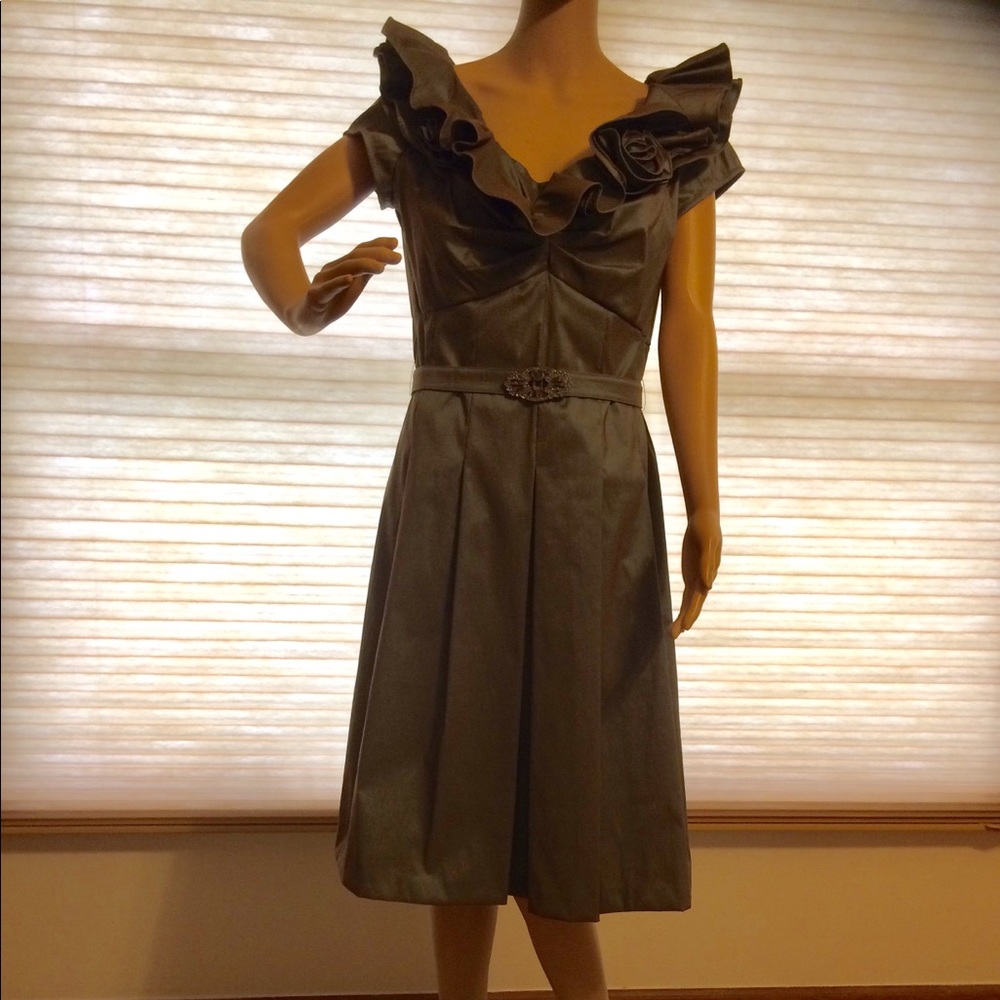 Formal gun metal gray dress